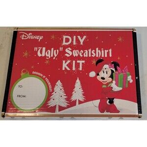 Disney Minnie Mouse "Ugly" Christmas Sweatshirt DIY Kit Size XL
